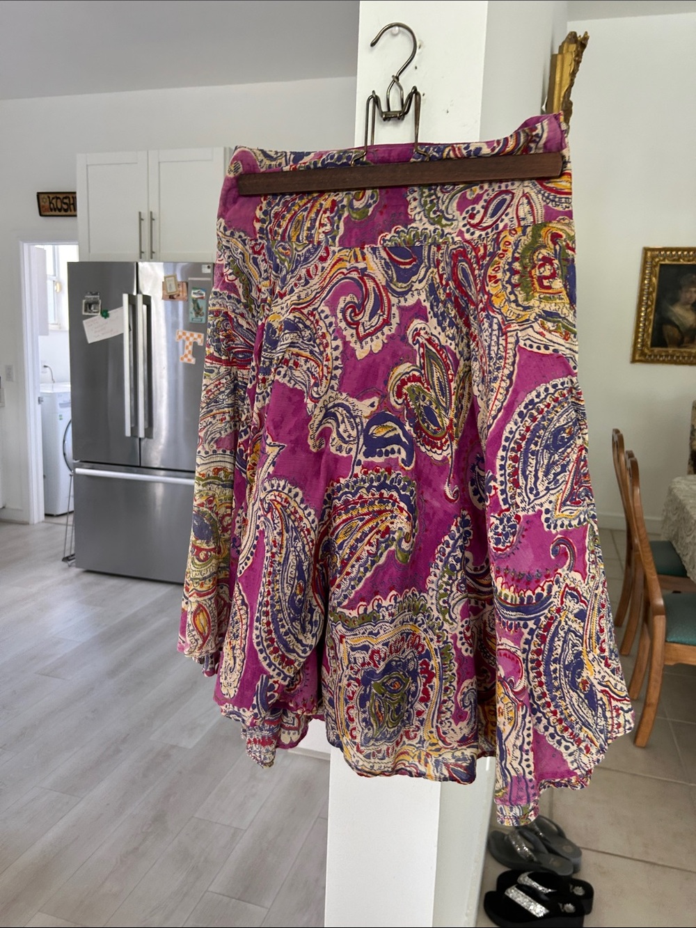 Ralph Lauren Magenta Paisley Circle Skirt